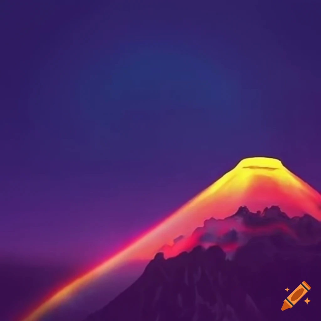 translucent rainbow volcanic landscape