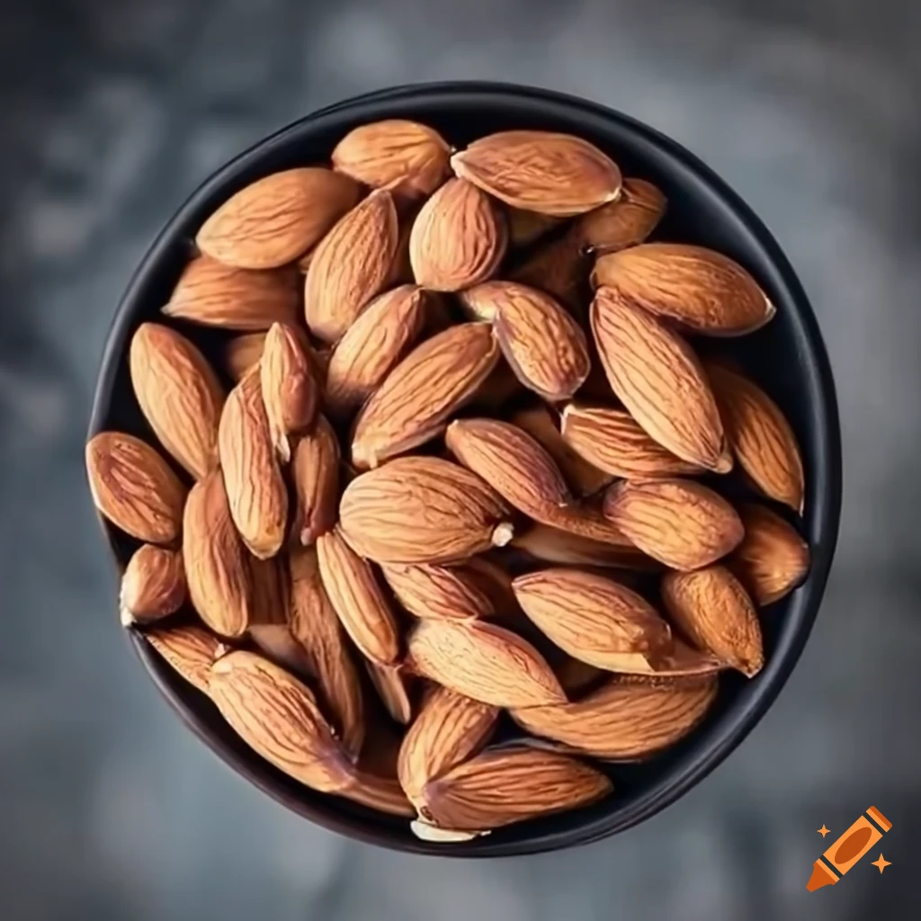 bowl of toasted almond seeds