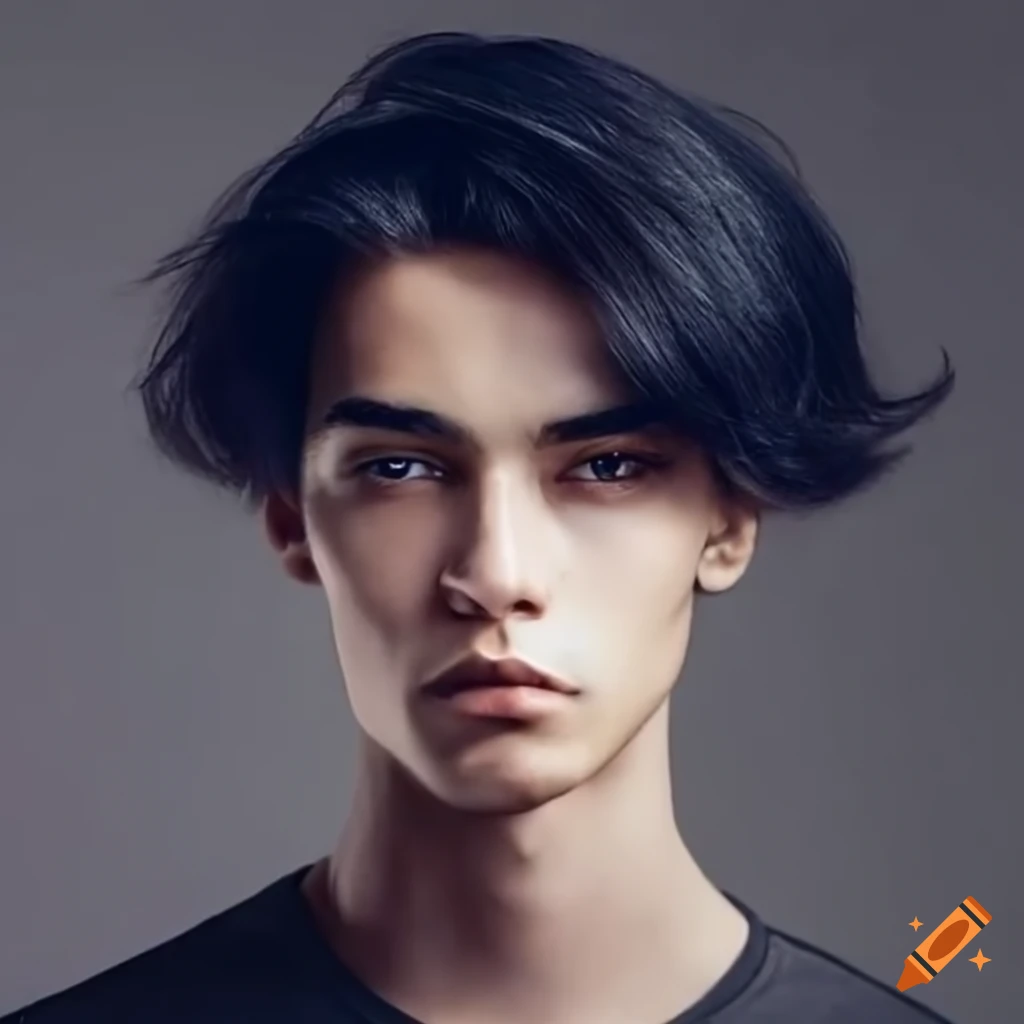 young man with a stylish middle part haircut