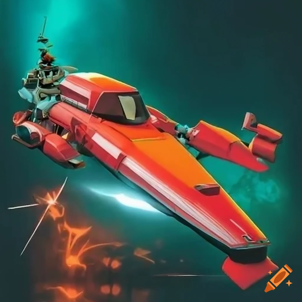 Retro futuristic Flying Land Speeder On Craiyon