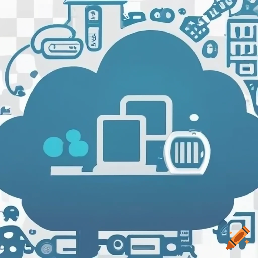 illustration of cloud computing and microservices