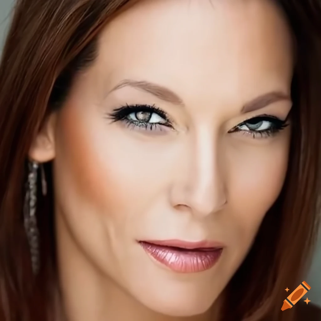 Closeup of darya folsom, kron4 news anchor on Craiyon