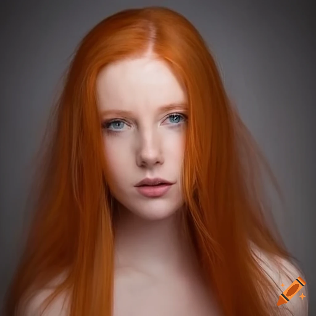 Captivating portrait of a redhead lady on Craiyon