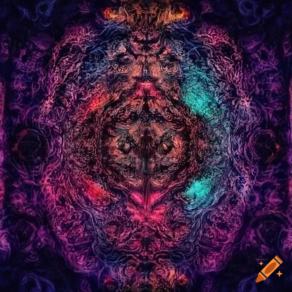 Intricate Biopunk Artwork With Symbolic Shapes And Equations On Craiyon