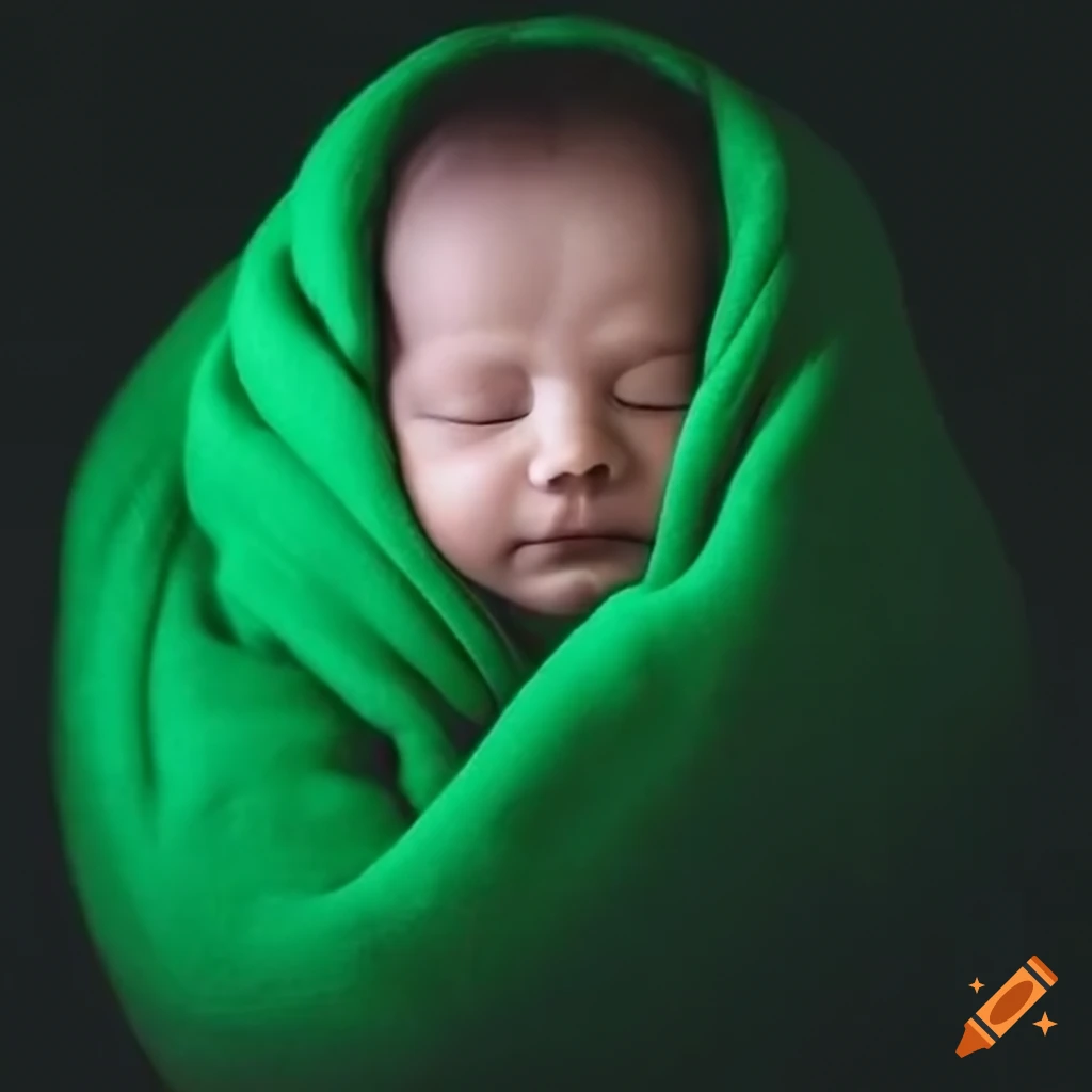 Infant Sleeping Wrapped In A Colorful Blanket On Craiyon