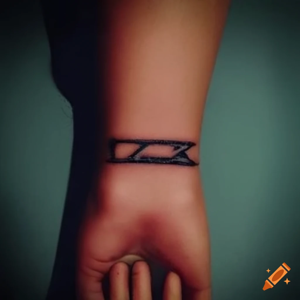 Minimalist triangle tattoo in fine line
