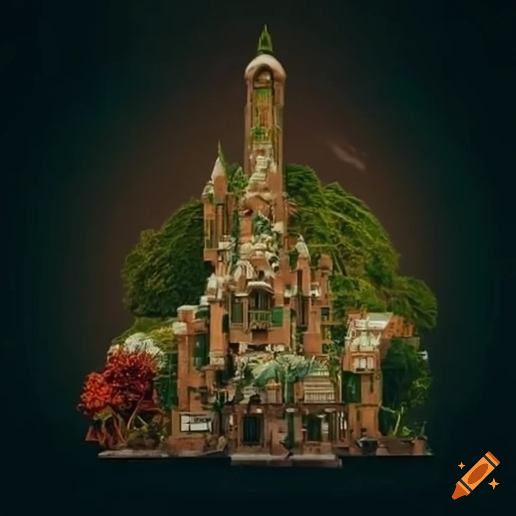 solarpunk artwork with plants and futuristic technology