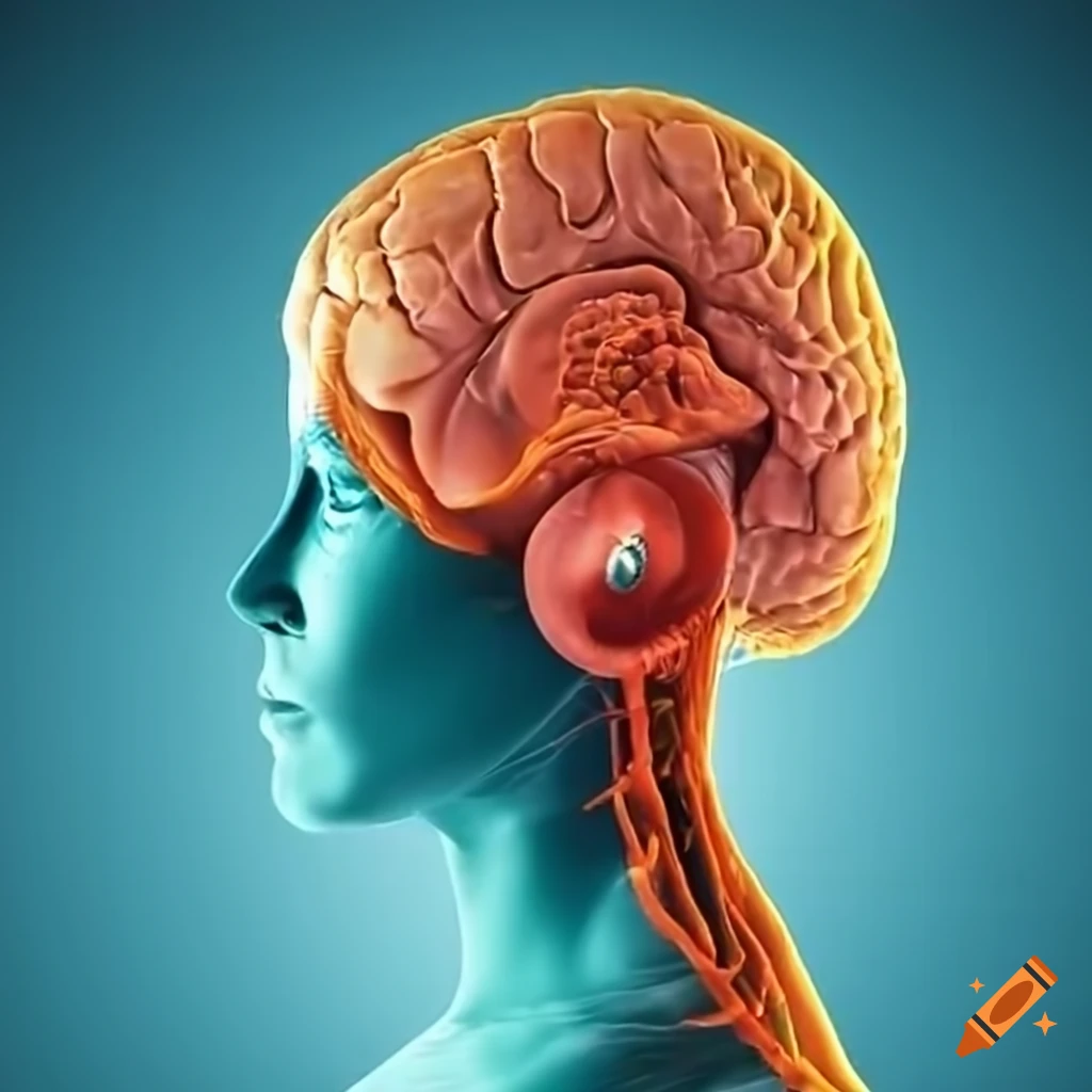Illustration of the nervous system on craiyon