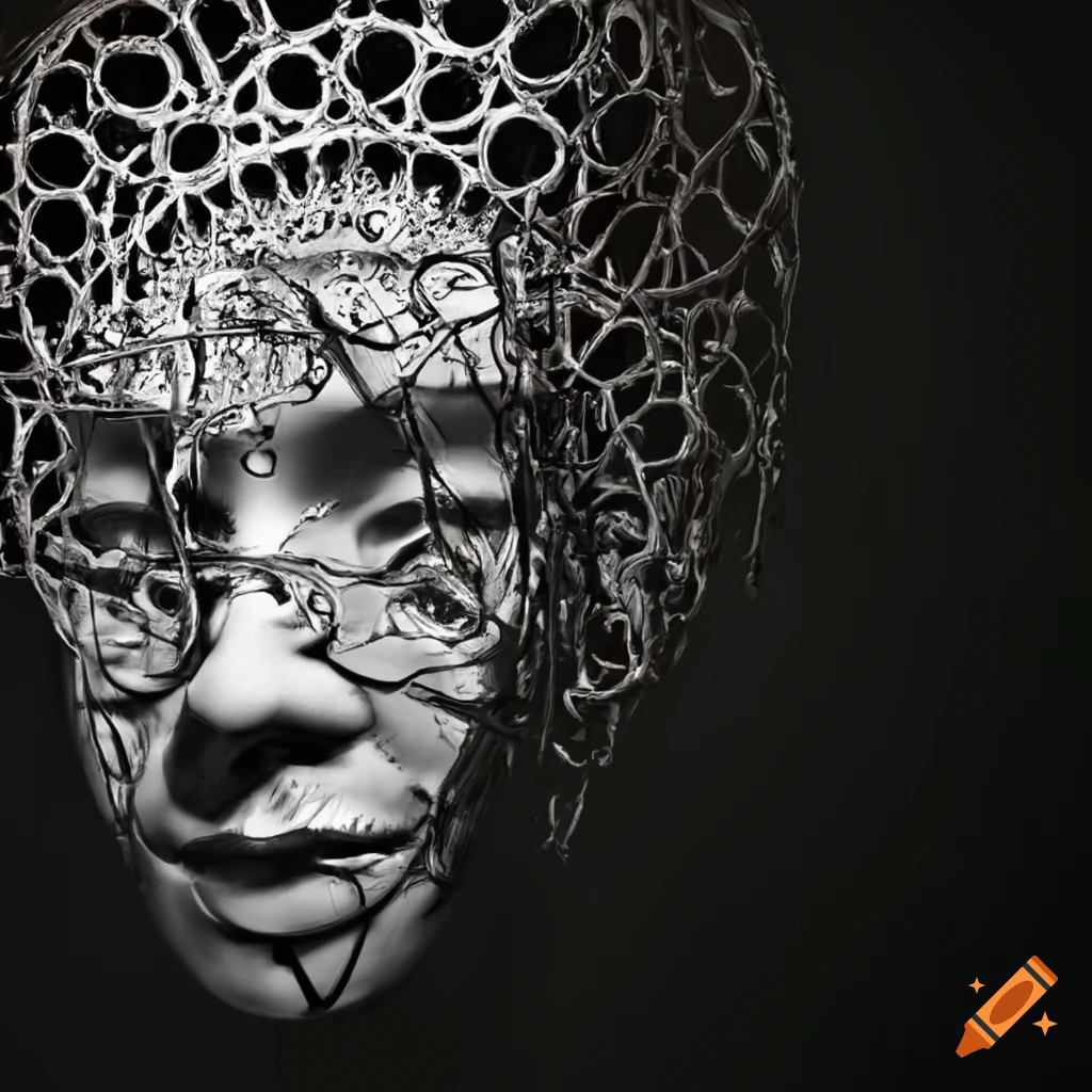 Metallic head sculpture design