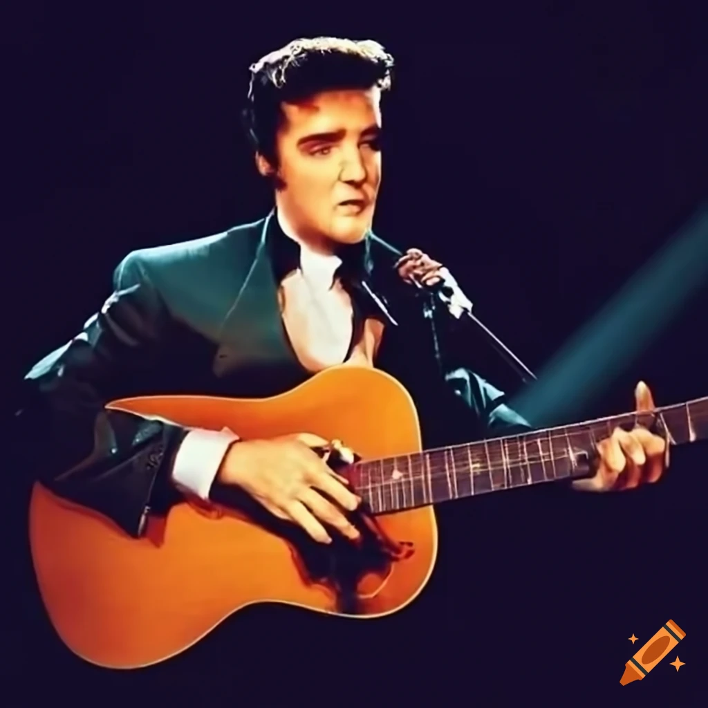 Elvis presley singing on stage on Craiyon