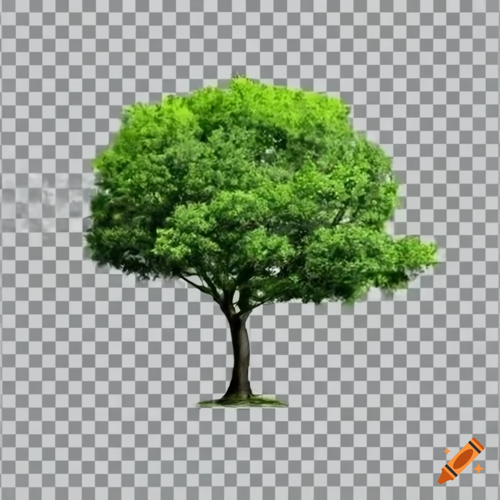 realistic green tree isolated on transparent background