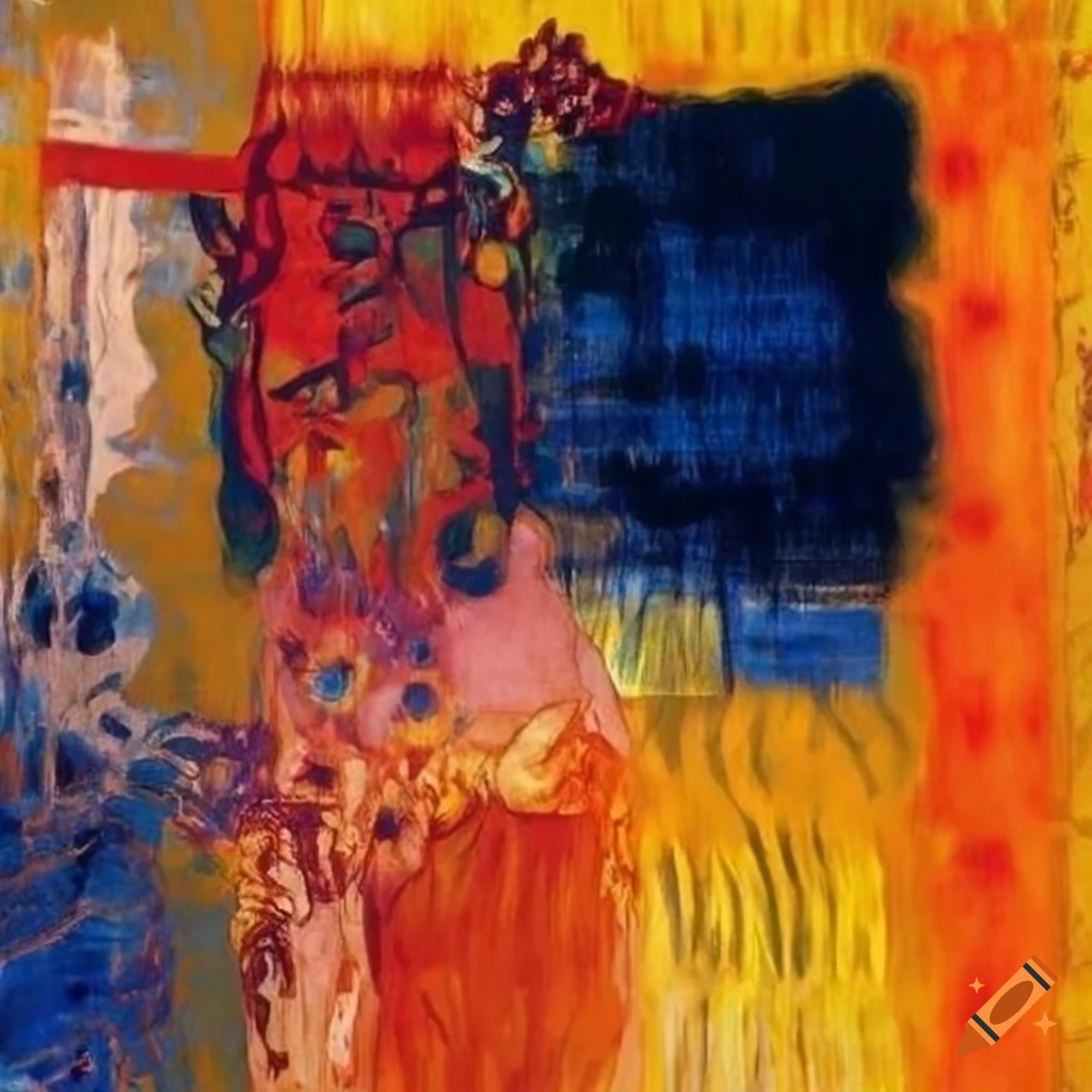 Abstract art featuring various artistic styles on Craiyon