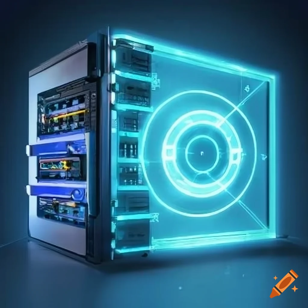 Fluid flow around a computer server rack with stream lines and