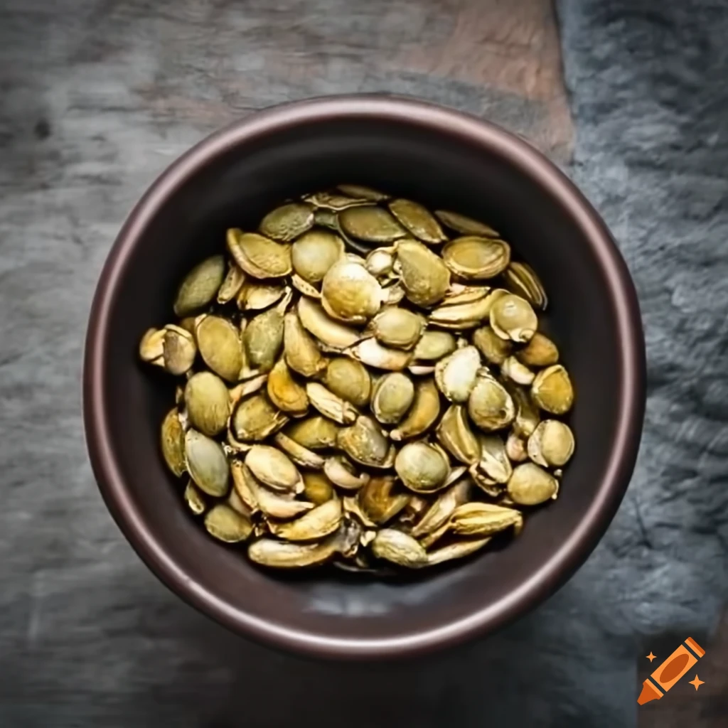bowl of toasted pumpkin seeds