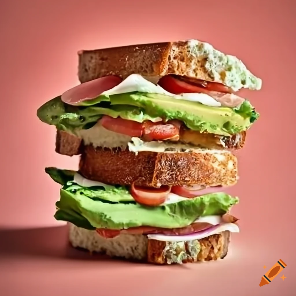 Delicious blt sandwich with avocado on sourdough bread