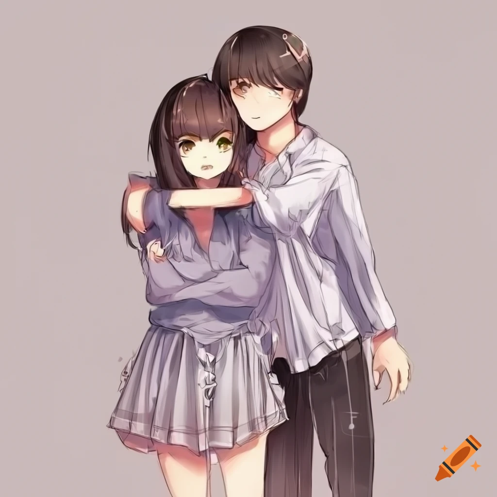 Anime Love Couple Hug Facebook Cover - Characters