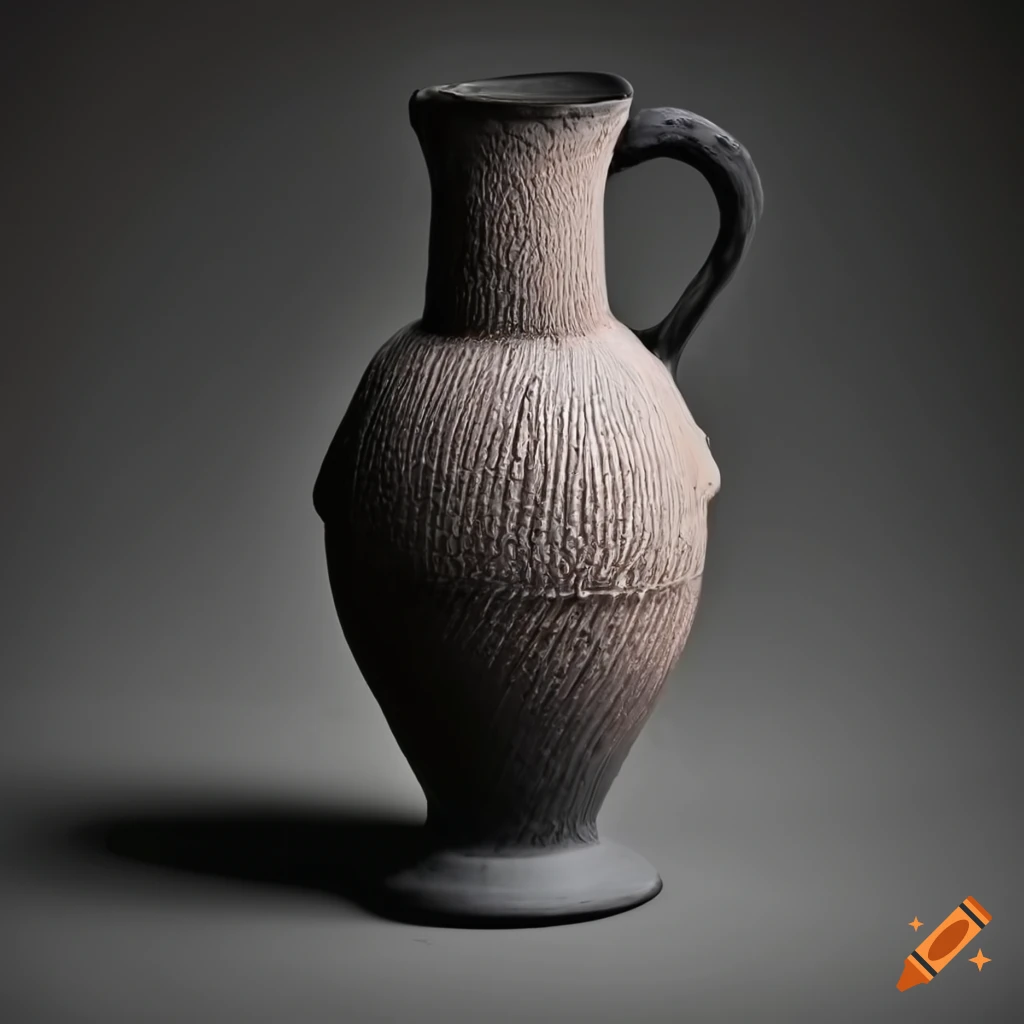 Black figure pottery depicting corn