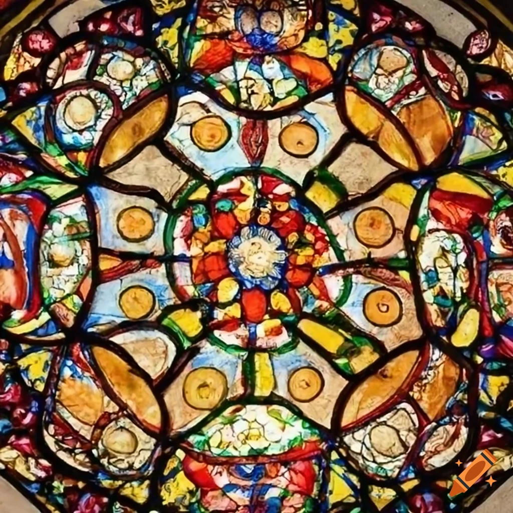 Stained glass artwork of traditional spanish cocido on Craiyon