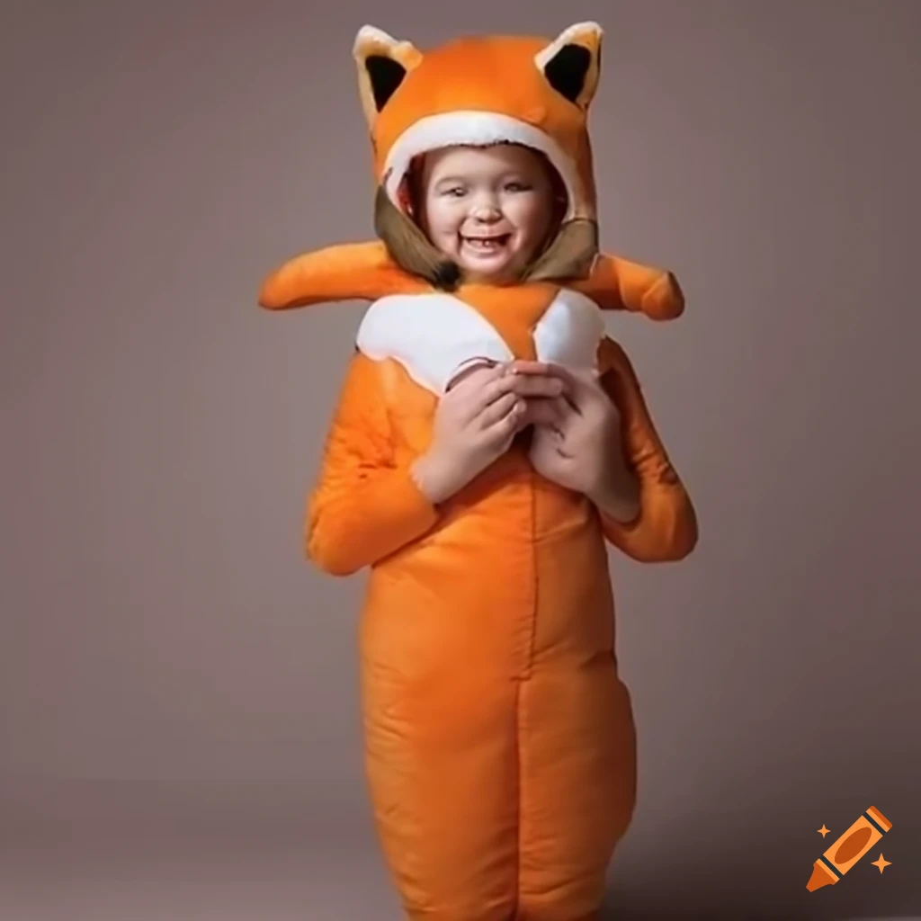 child dressed as a plush fox with a big snout