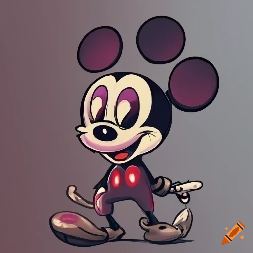artwork of corrupted Mickey Mouse