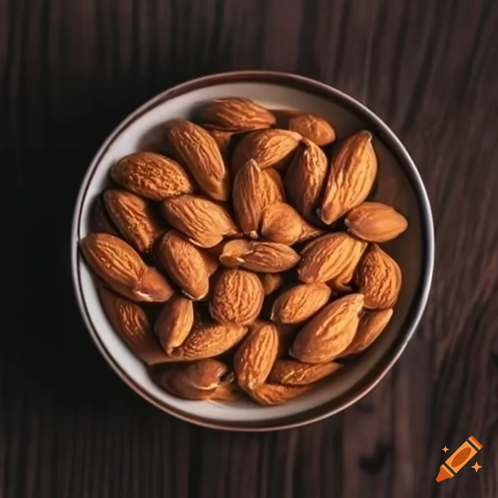 bowl of toasted almond seeds