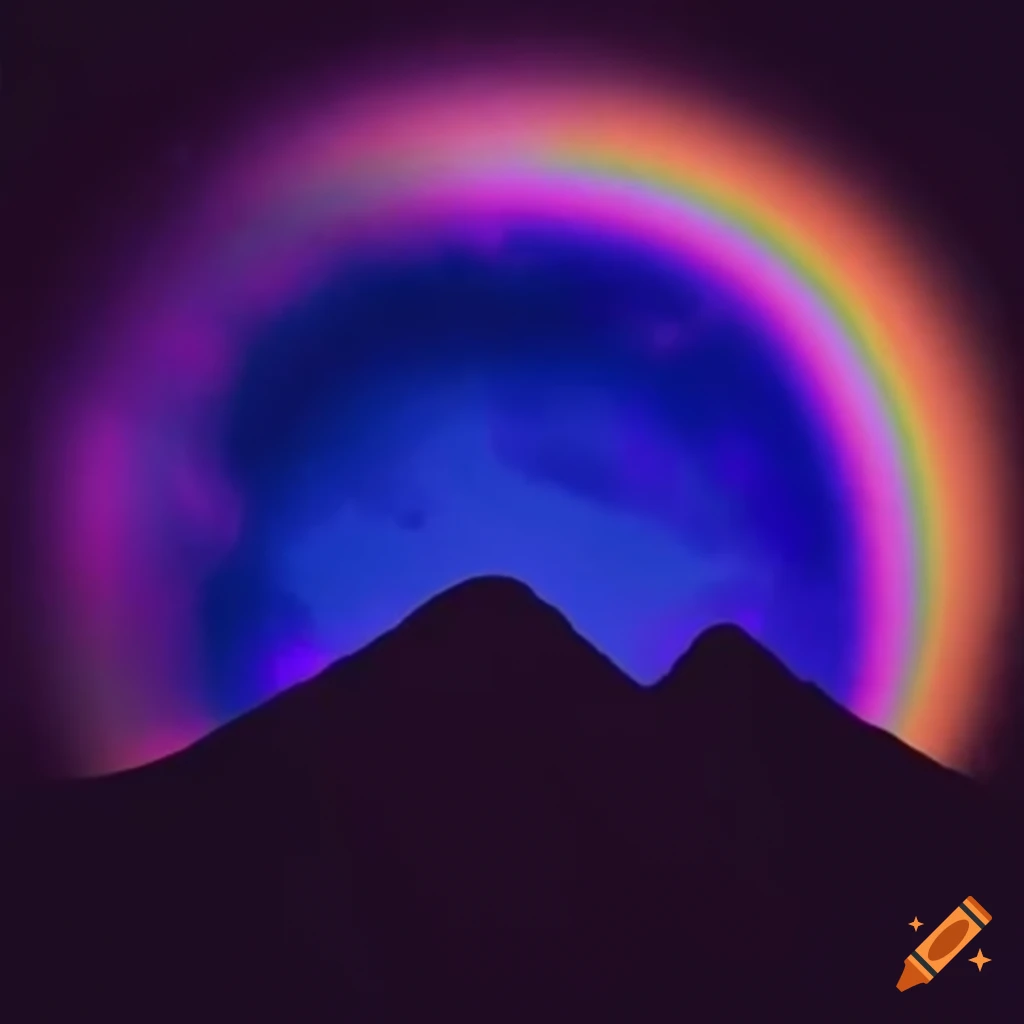 translucent rainbow volcanic landscape