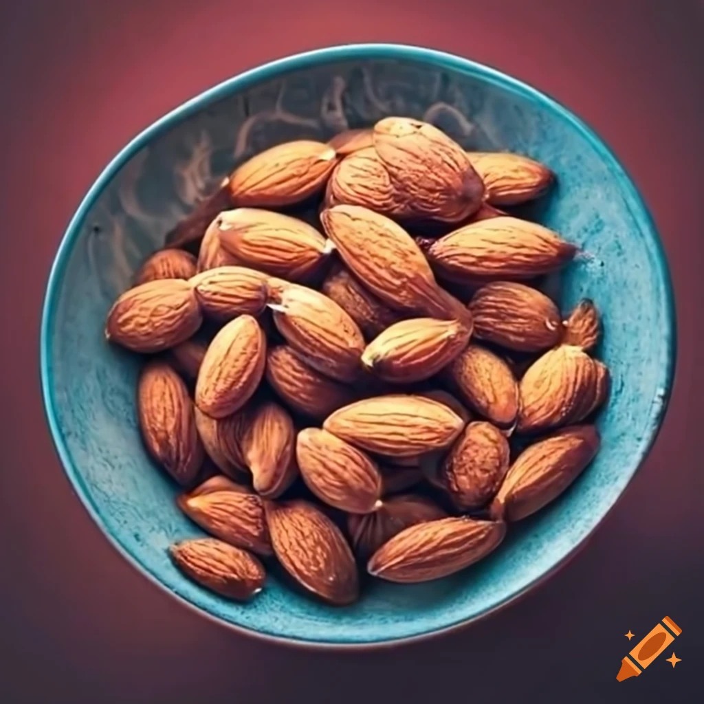 bowl of toasted almond seeds