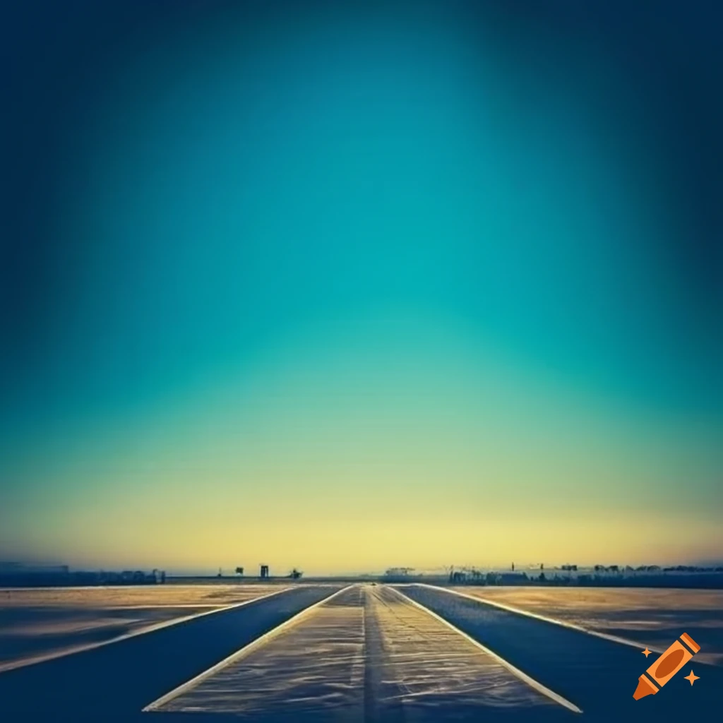 blue and gold vintage airport runway