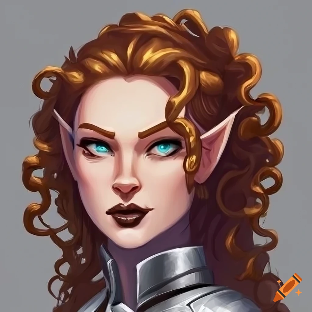 Portrait of a paladin girl with distinct facial features