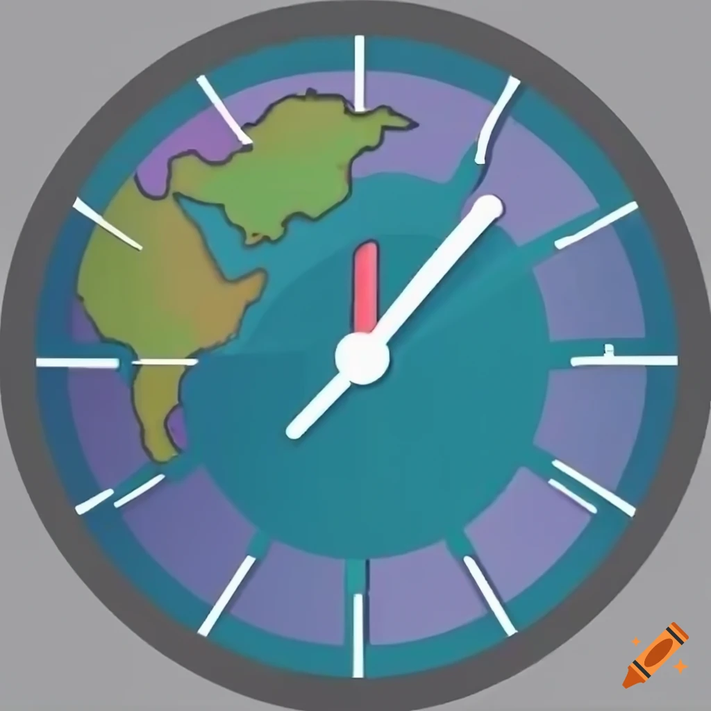 app icon representing time and global connectivity