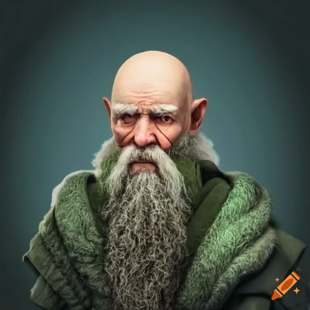 HPO Adult Men's Video Game God of War Demigod Warrior Bald Cap with Beard