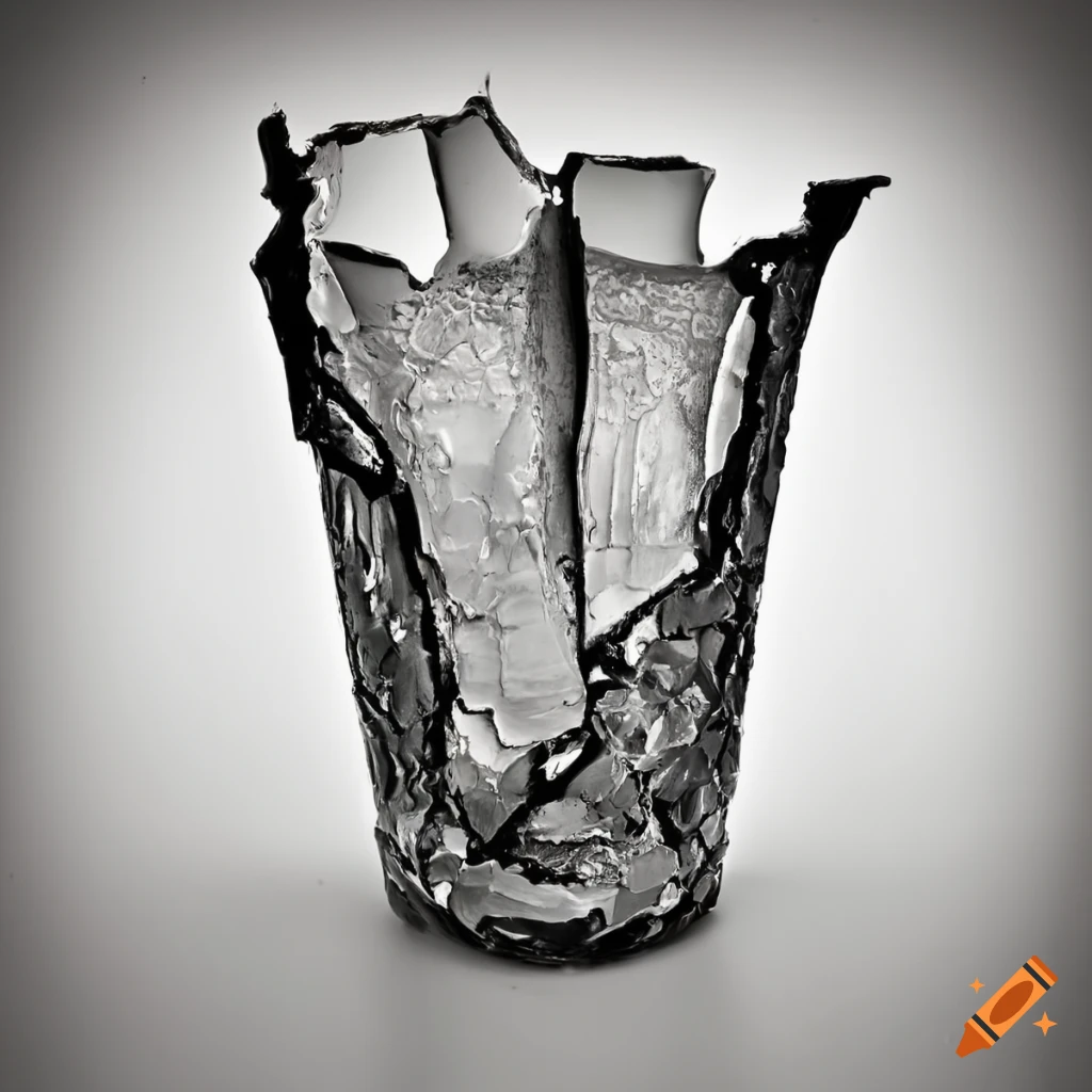 shattered glass vase