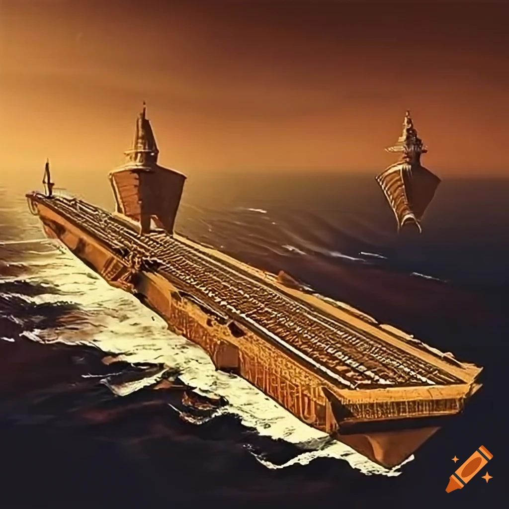 Image of an ancient egypt aircraft carrier