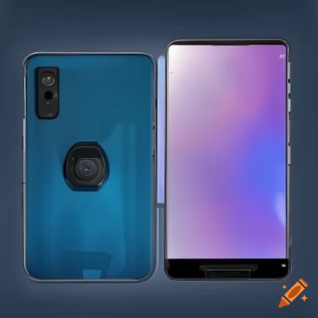 front and back of a futuristic touchscreen phone