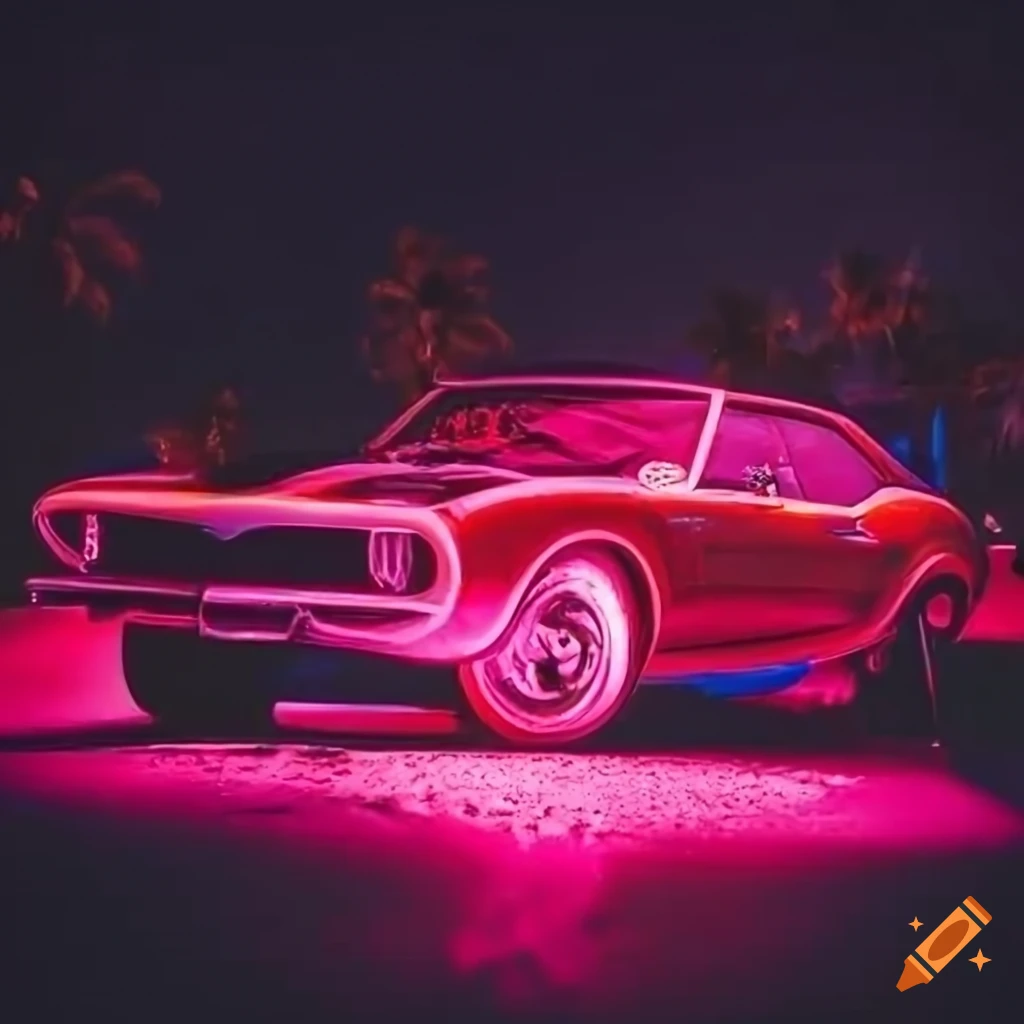 Vibrant Neon lit Camaro Parked Near Palm Trees In Key West On Craiyon vibrant-neon-lit-camaro-parked-near-palm-trees-in-key-west-on-craiyon