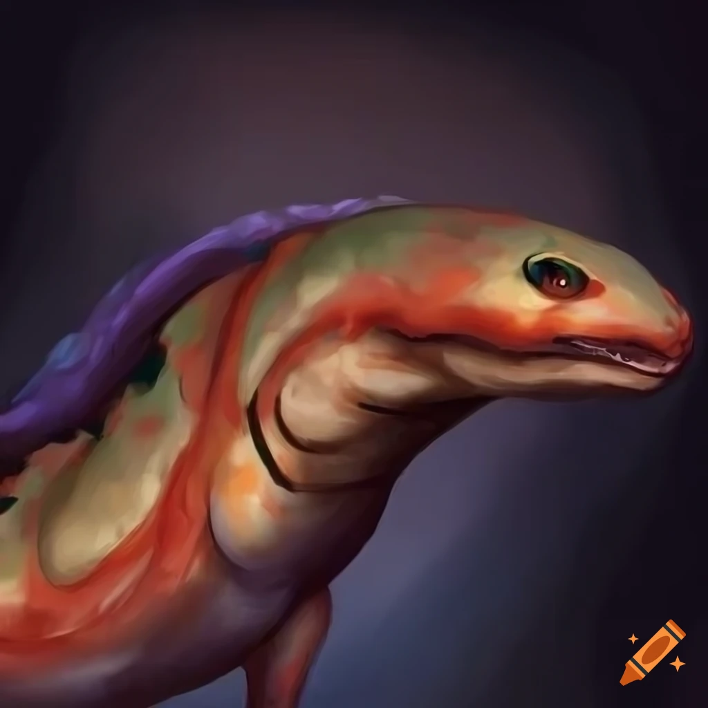 side view of a hybrid creature in manga style