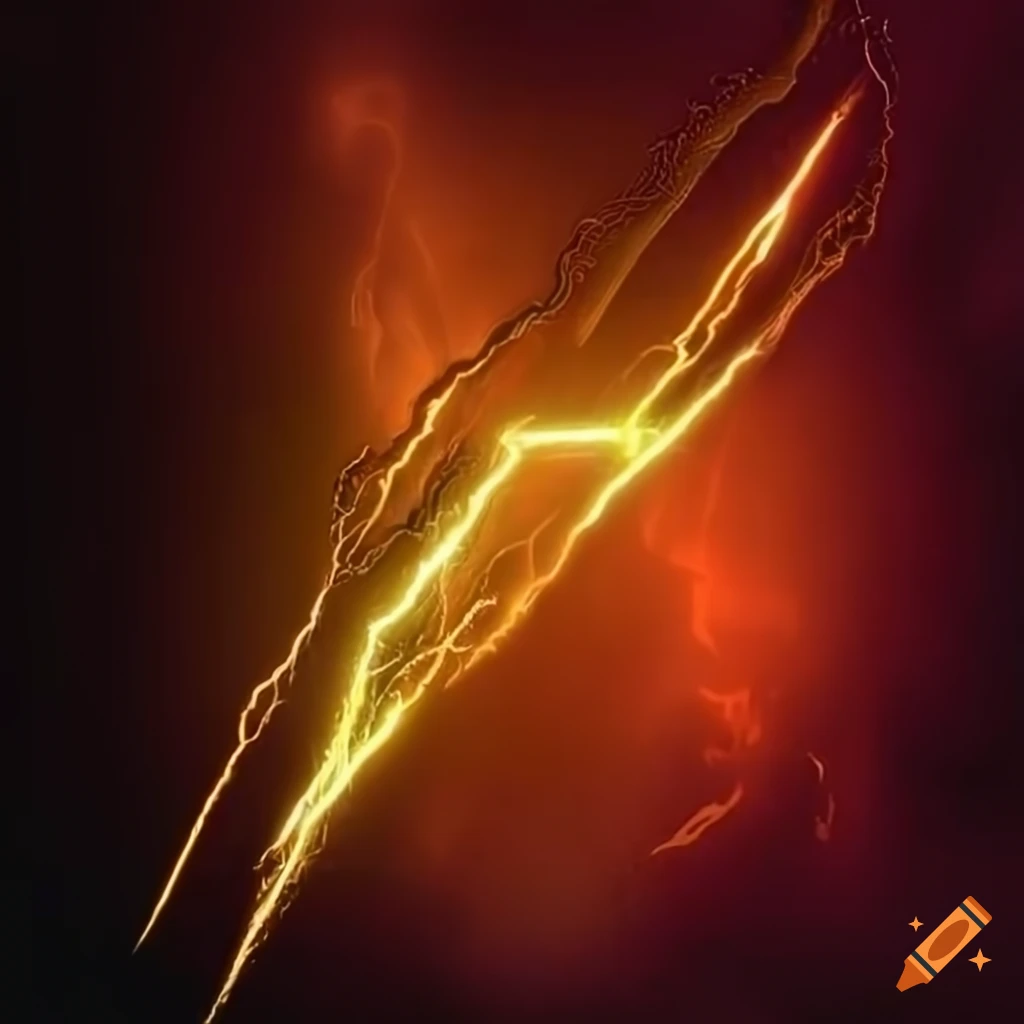 Gold and red lightning bolt symbol on Craiyon