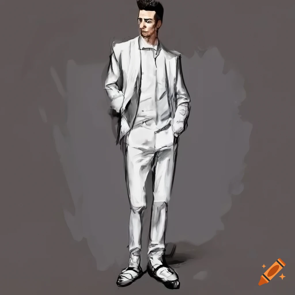 Handsome Stylish Man In Elegant Suit Stock Illustration - Download Image  Now - Fashion, Sketch, Men - iStock