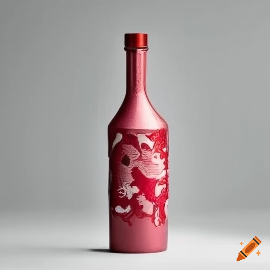 elegant aluminium bottle with French rooster motif