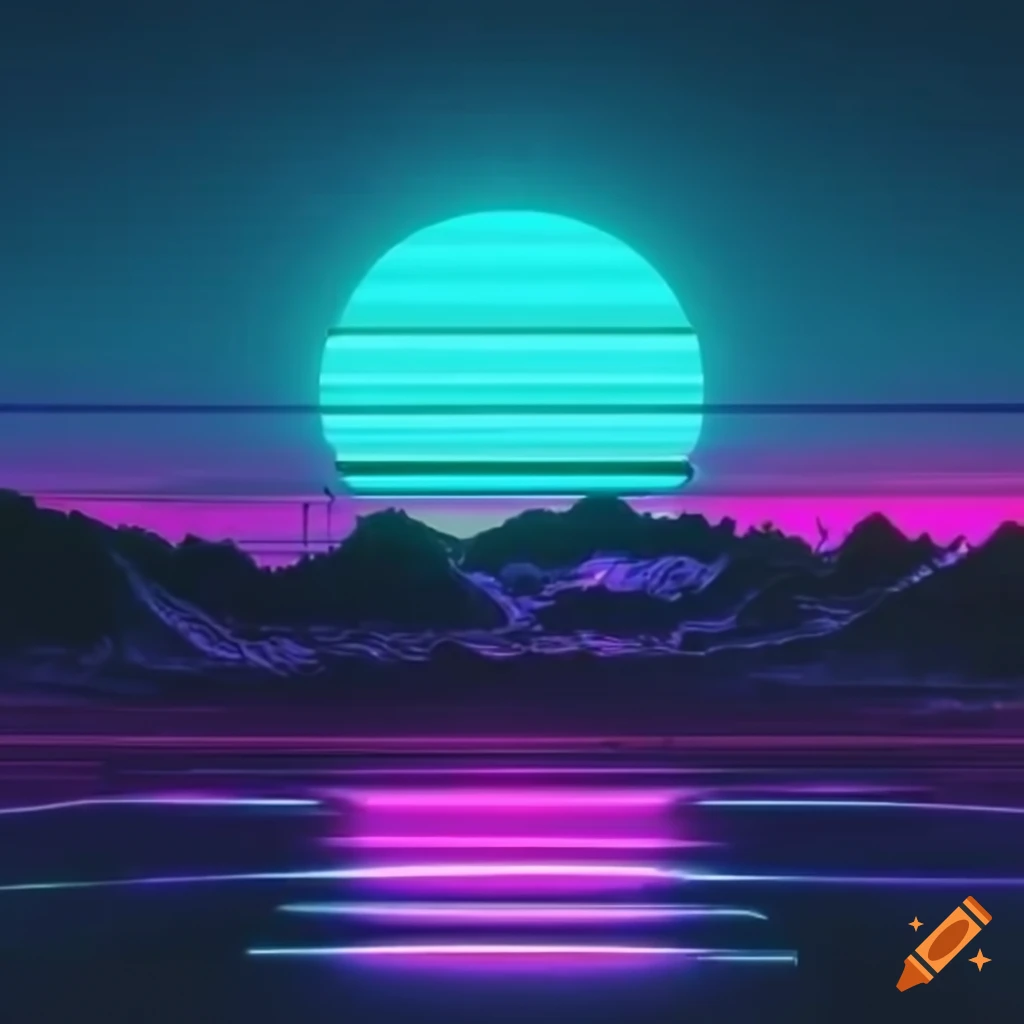 synthwave artwork with neon lights