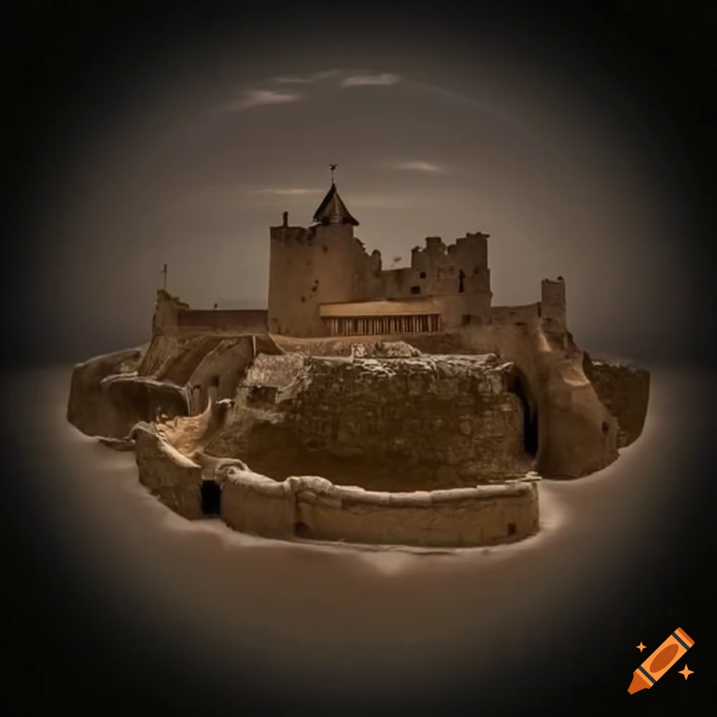 Image of an ancient castle on a mountainous planet on Craiyon