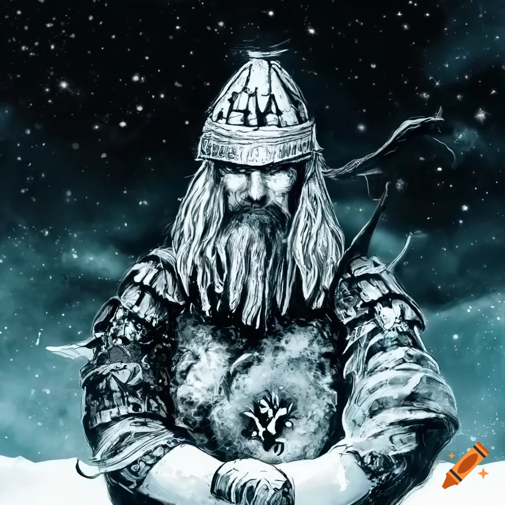 Image of a viking with a fur cape on Craiyon