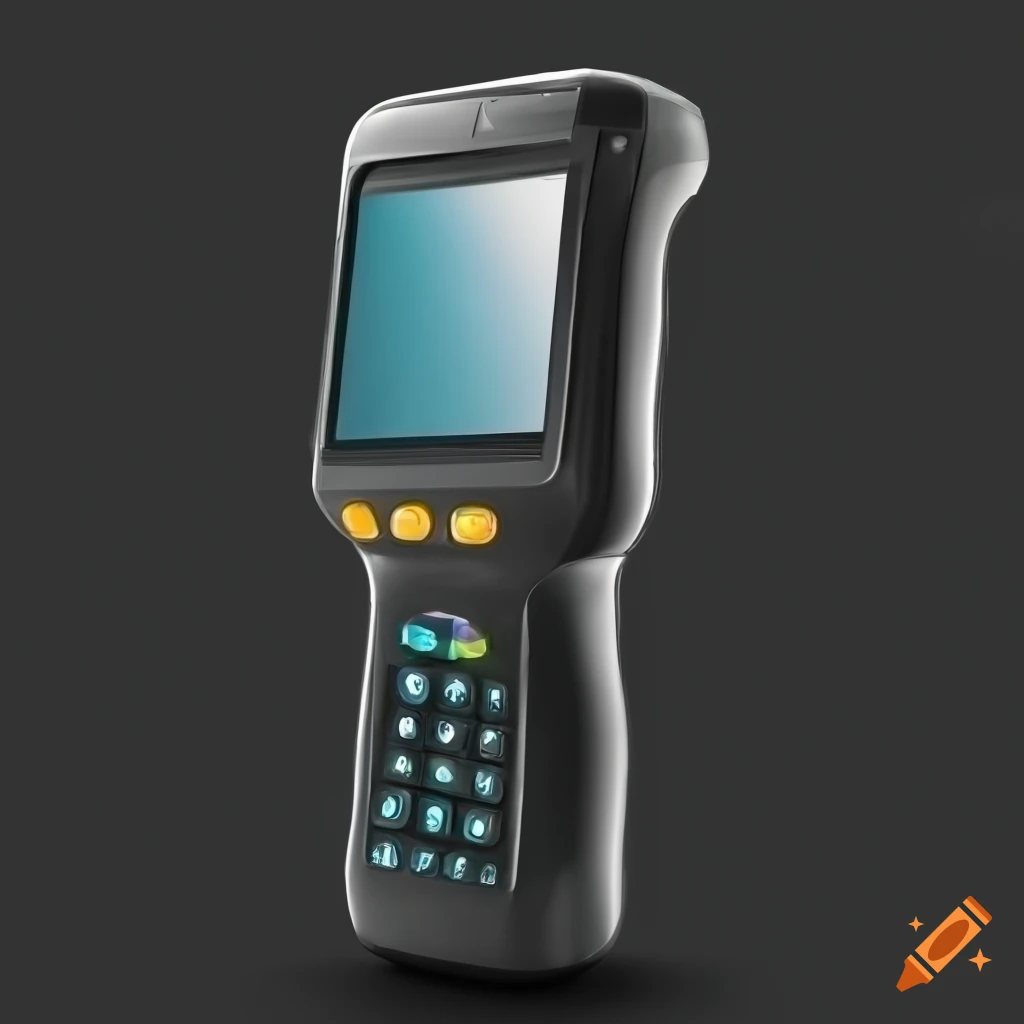 Hightech handheld scanner on black background on Craiyon
