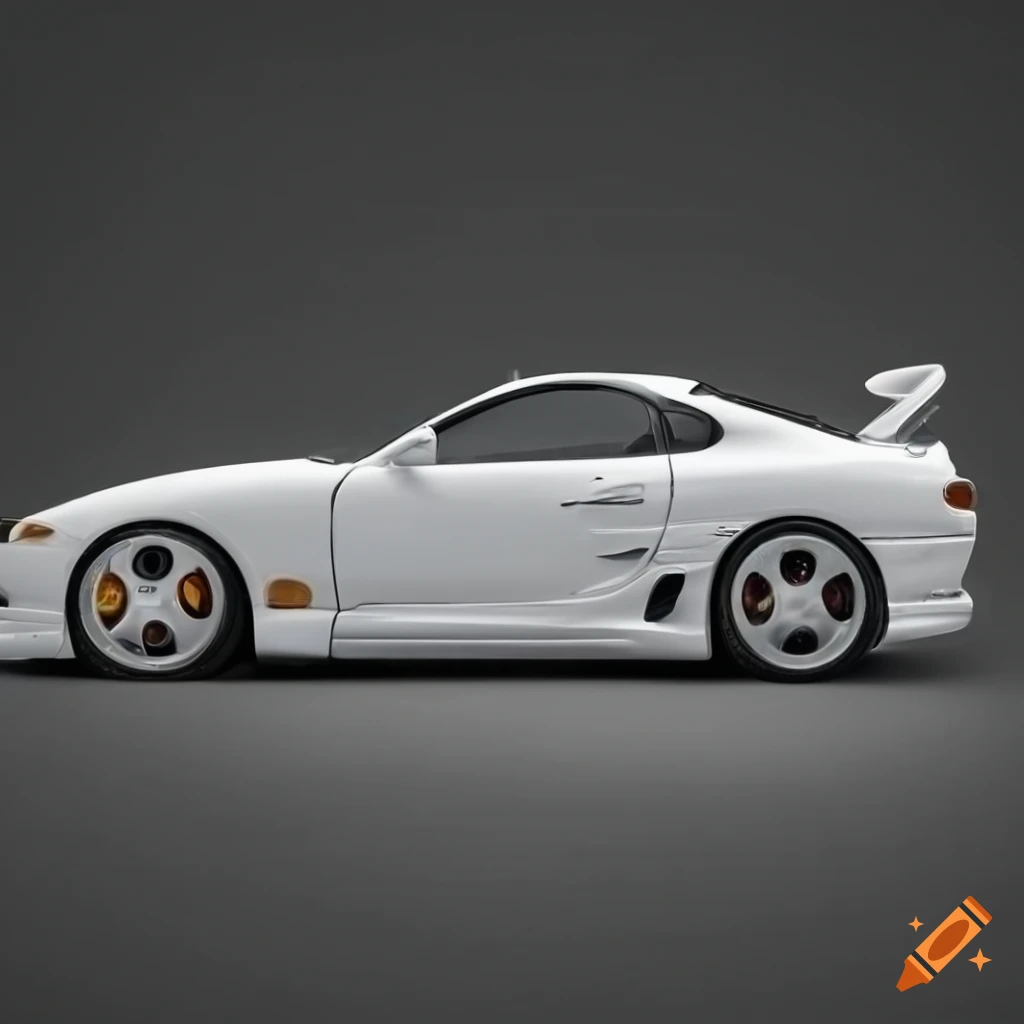 Side View Of A White Supra Mk4 On Craiyon
