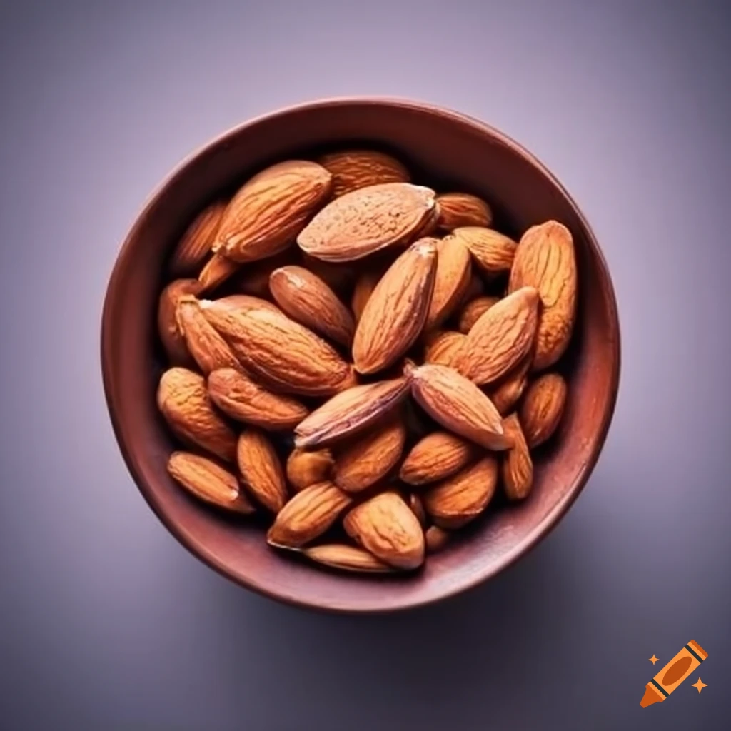 bowl of toasted almond seeds