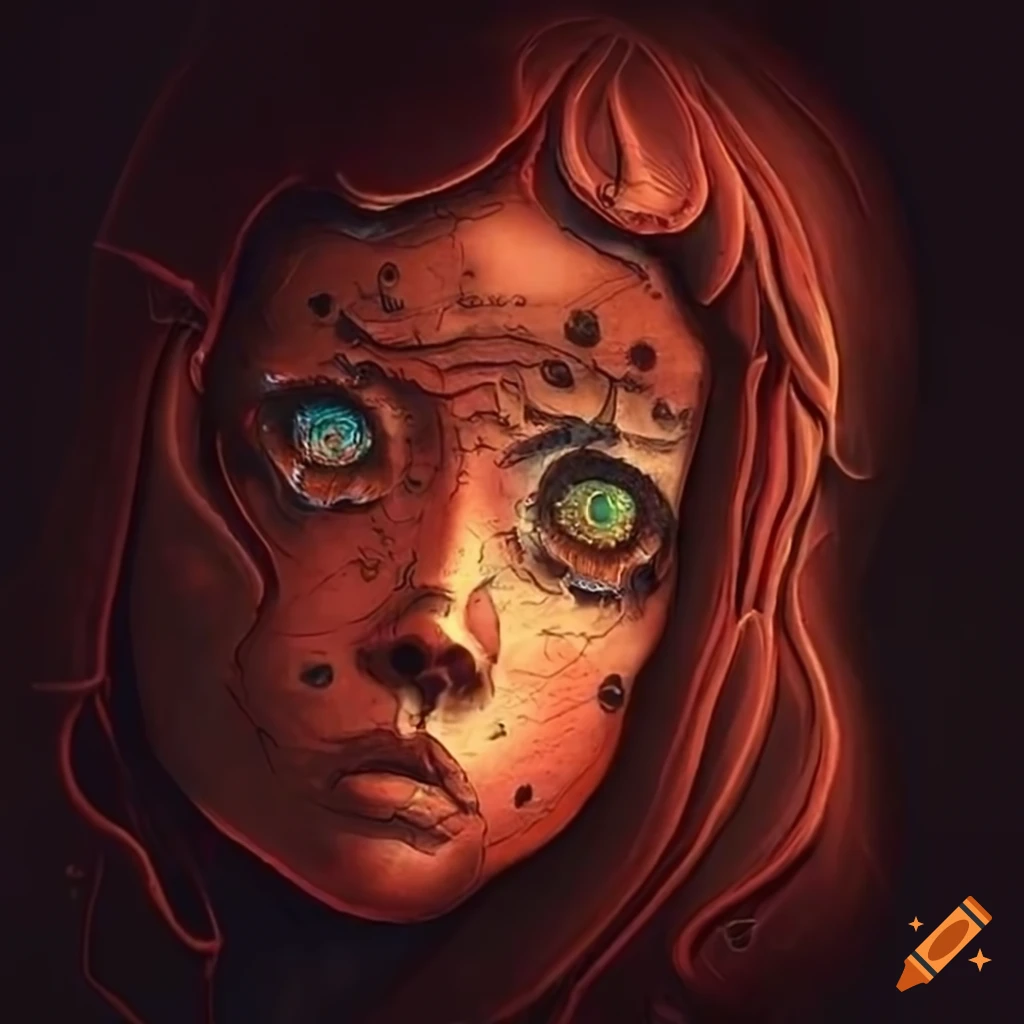 Detailed biopunk map symbolizing affection and loss