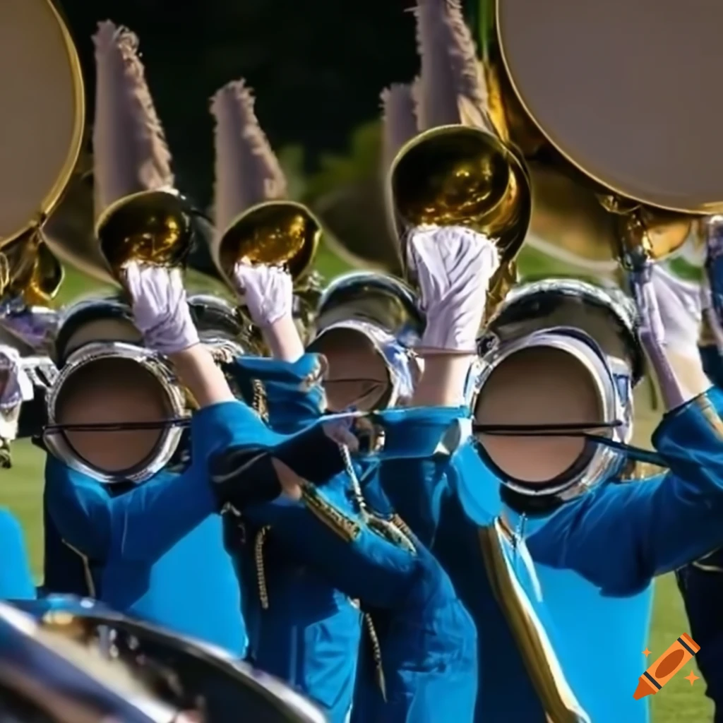 photo-realistic image of a marching band