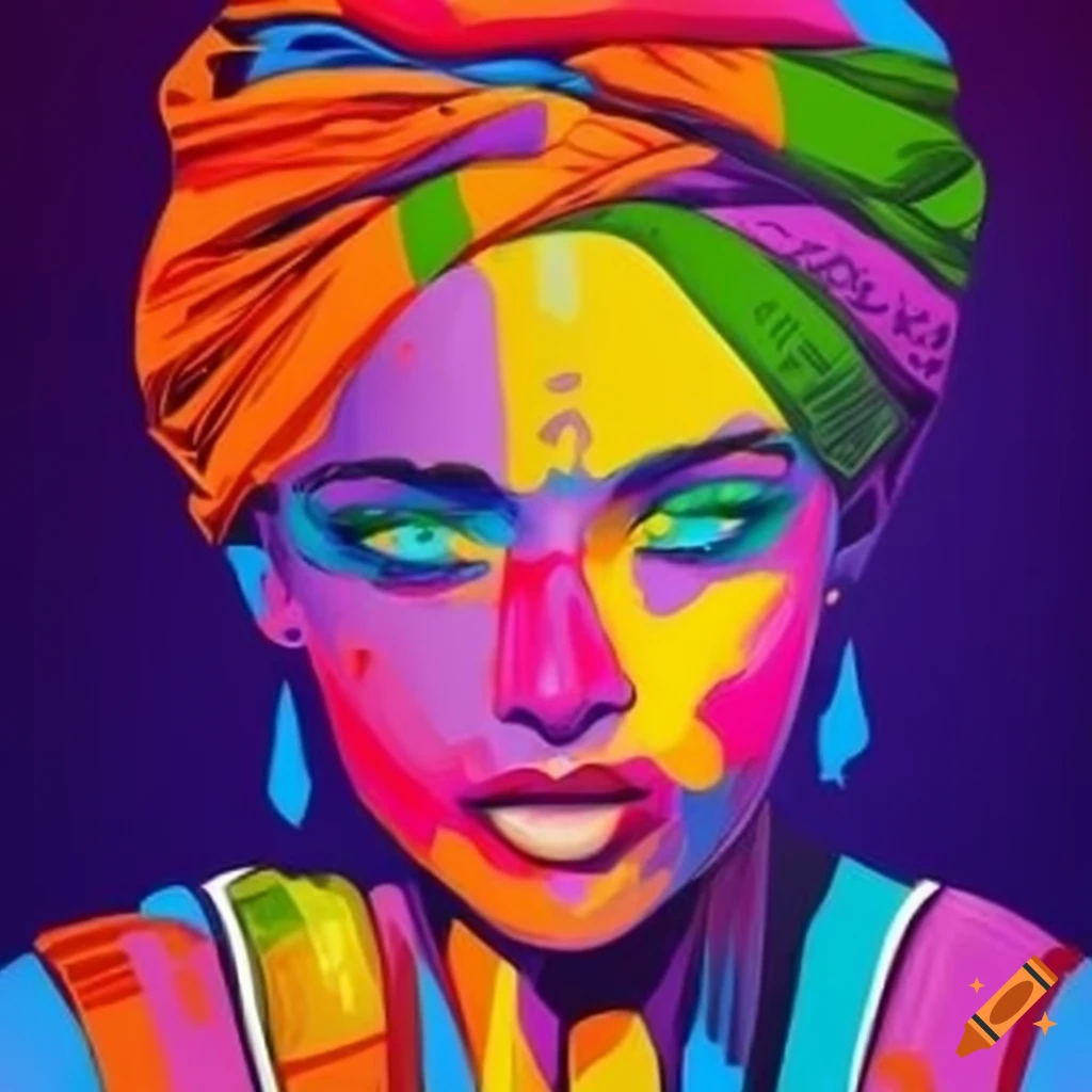 Colorful pop art poster celebrating cultural diversity on Craiyon