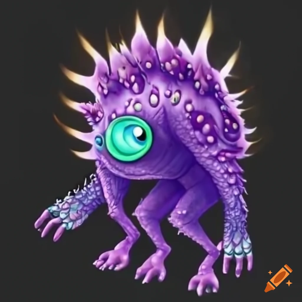 Crystal creature from the game my singing monsters on Craiyon