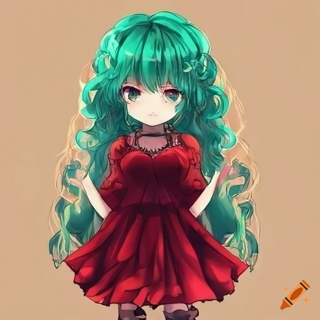 Anime Girl With Green And Cyan Hair And Golden Eyes On Craiyon